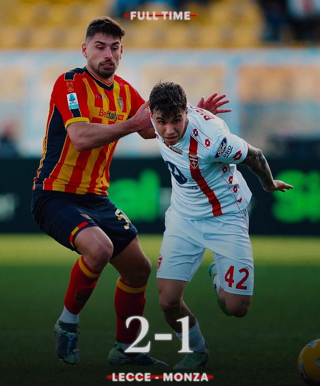 Continua il periodo nero del Monza, il Lecce batte 2-1 i brianzoli