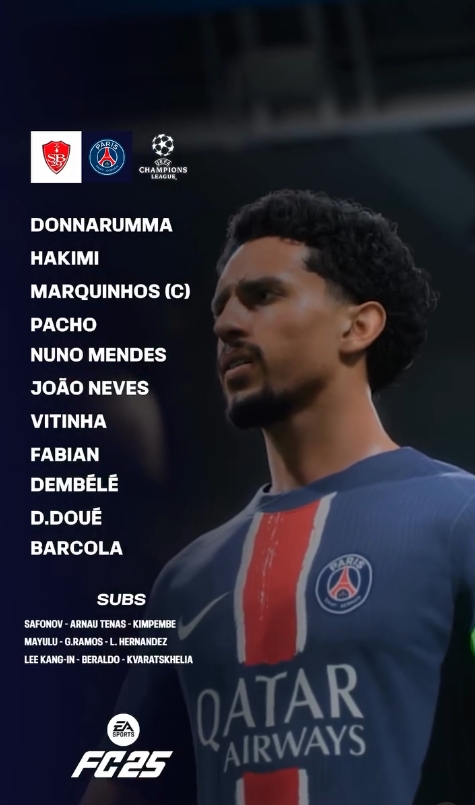 Formazioni ufficiali Brest-Psg